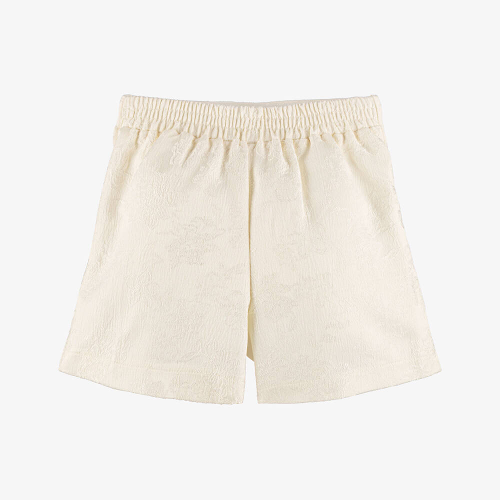 Le Chic-Кремовые шорты с цветочным узором | Childrensalon Outlet