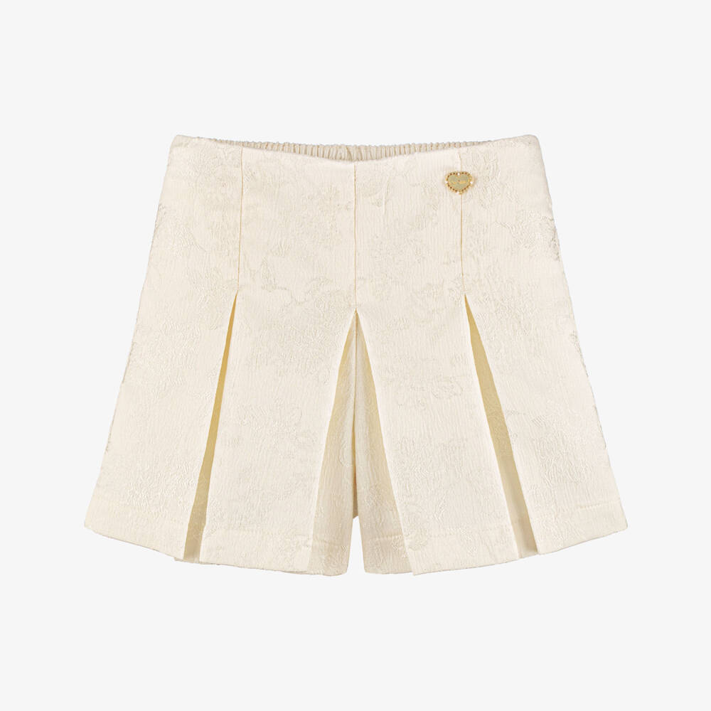 Le Chic-Кремовые шорты с цветочным узором | Childrensalon Outlet