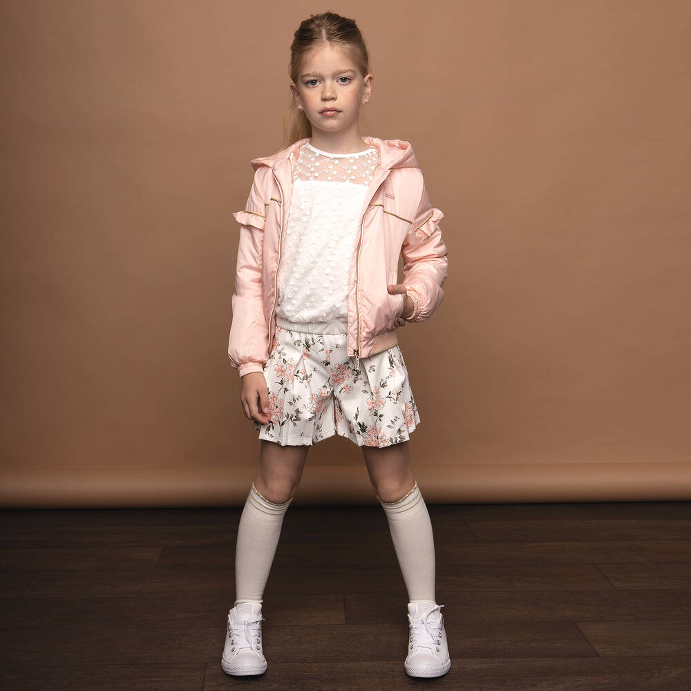 Le Chic-Girls Ivory Floral T-Shirt | Childrensalon Outlet