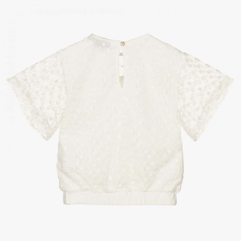 Le Chic-Girls Ivory Floral T-Shirt | Childrensalon Outlet