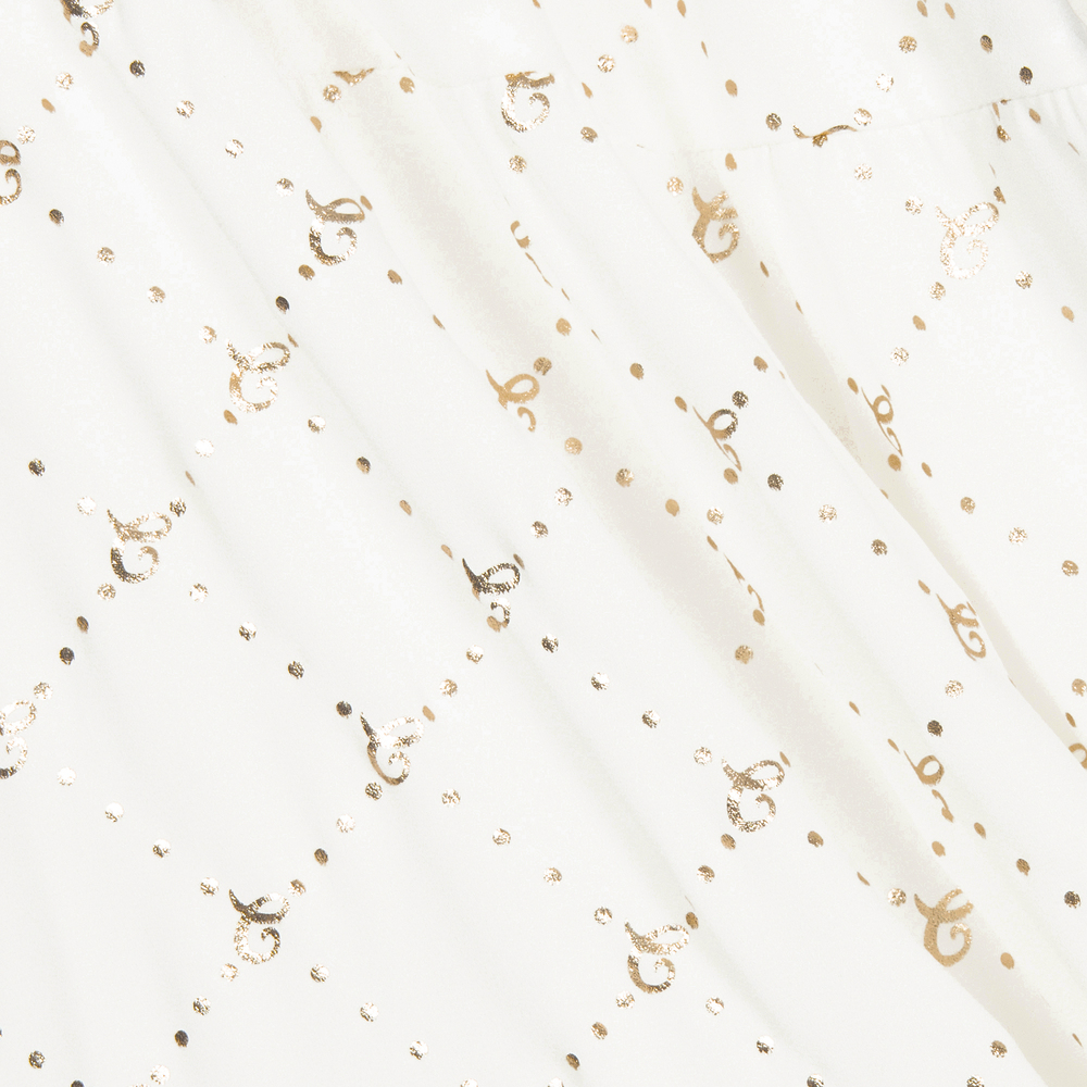 Le Chic-تنورة شيفون لون عاجي وذهبي | Childrensalon Outlet