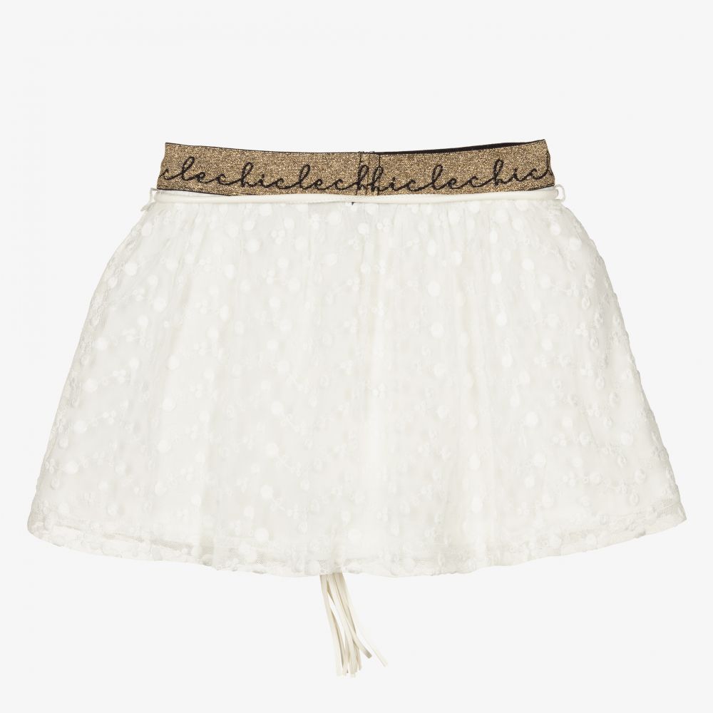 Le Chic-Girls Ivory & Gold Skirt | Childrensalon Outlet