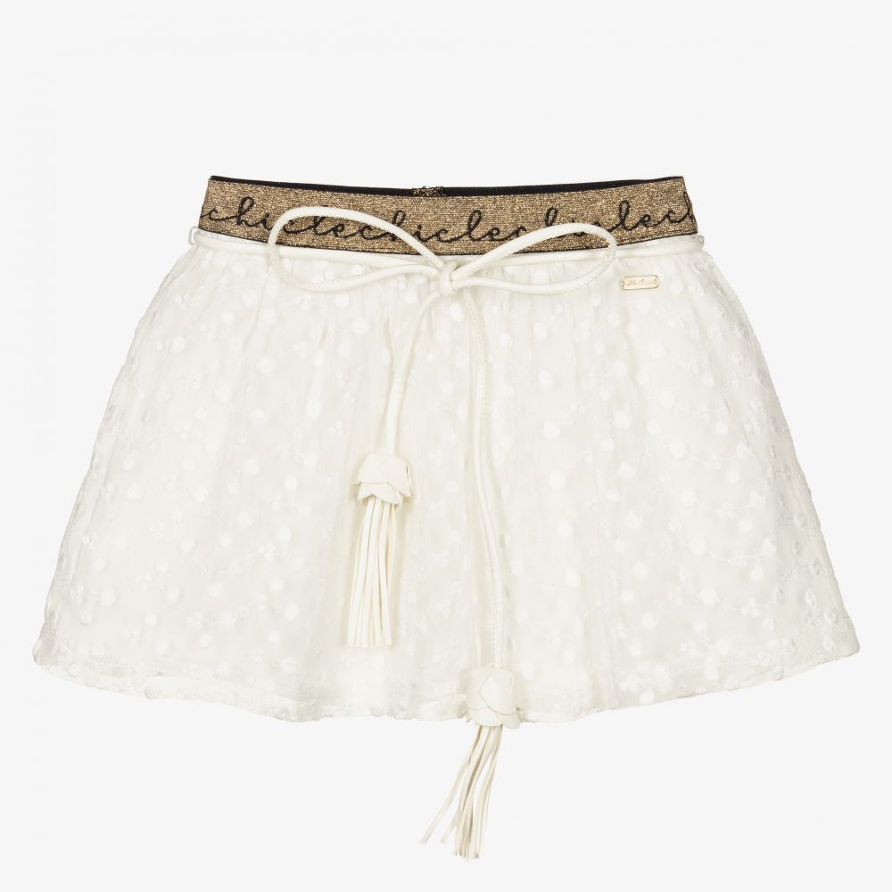 Le Chic - Girls Ivory & Gold Skirt | Childrensalon