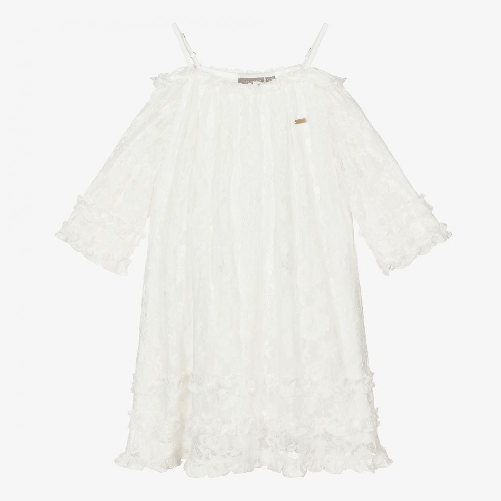 Le Chic - Girls Ivory Lace Dress | Childrensalon