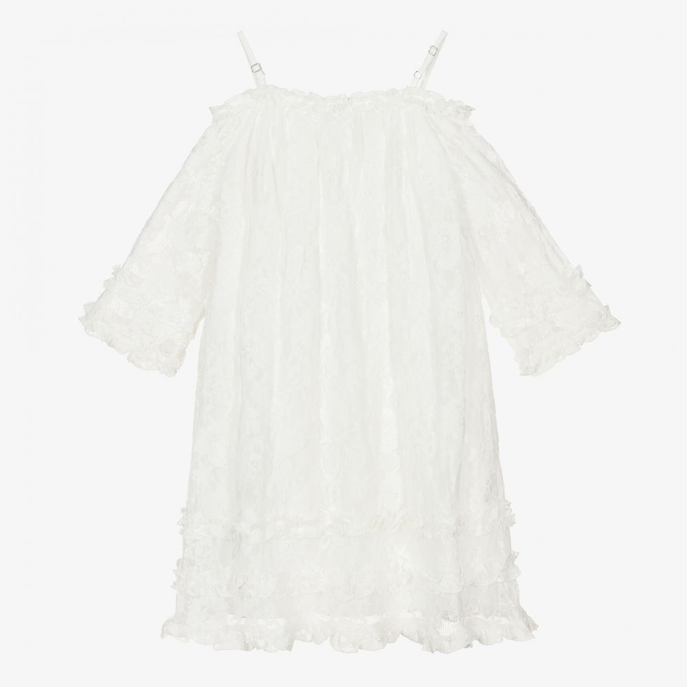 Le Chic-Girls Ivory Lace Dress | Childrensalon Outlet