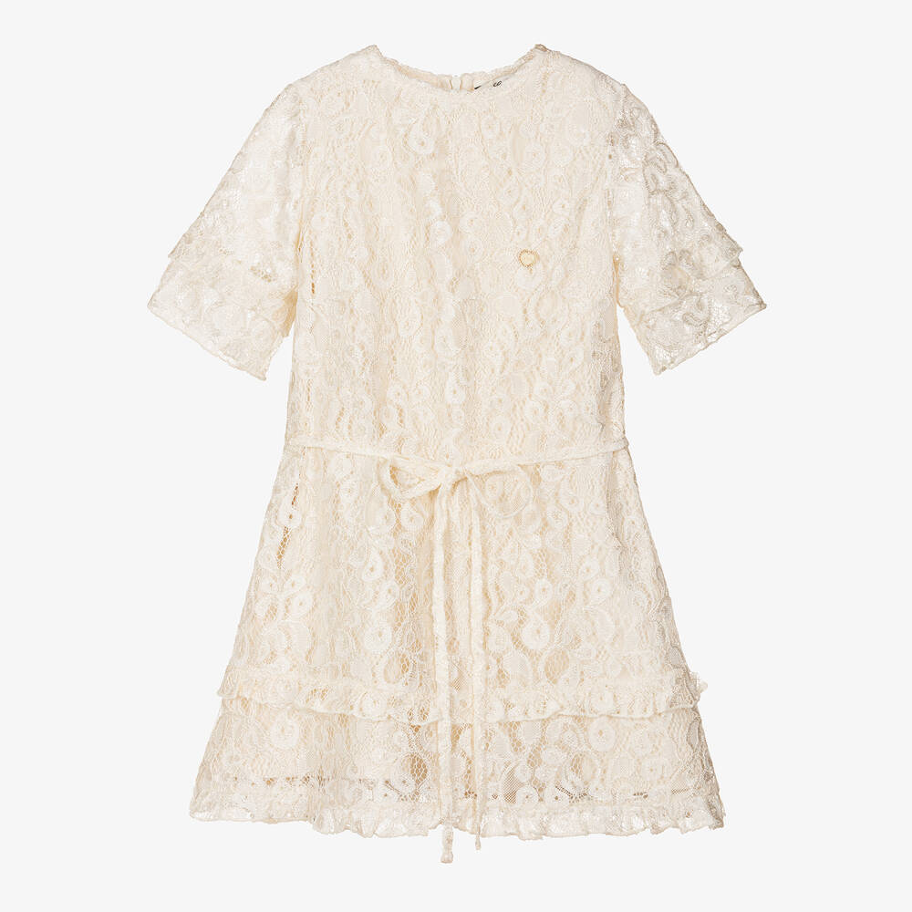 Le Chic-Girls Ivory Lace Dress | Childrensalon Outlet