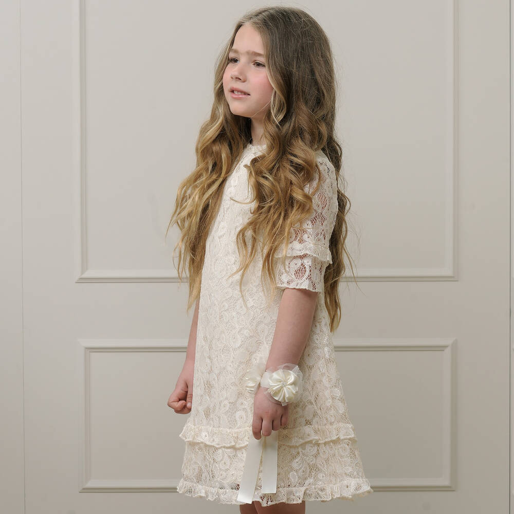 Le Chic-فستان دانتيل لون عاجي | Childrensalon Outlet