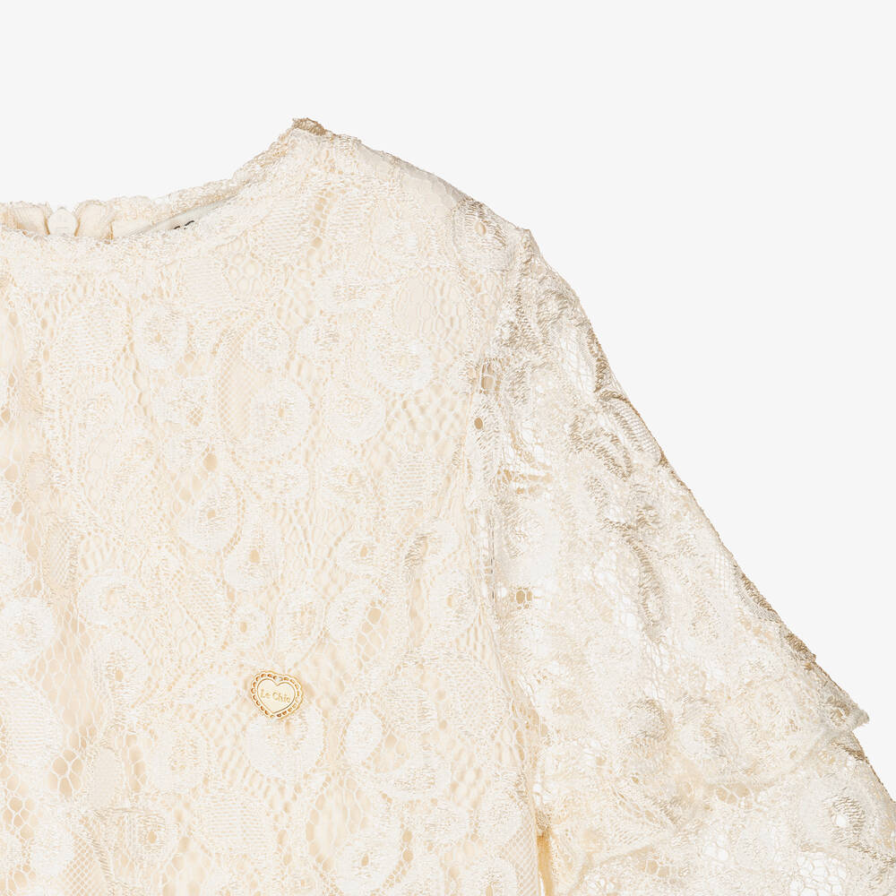 Le Chic-فستان دانتيل لون عاجي | Childrensalon Outlet