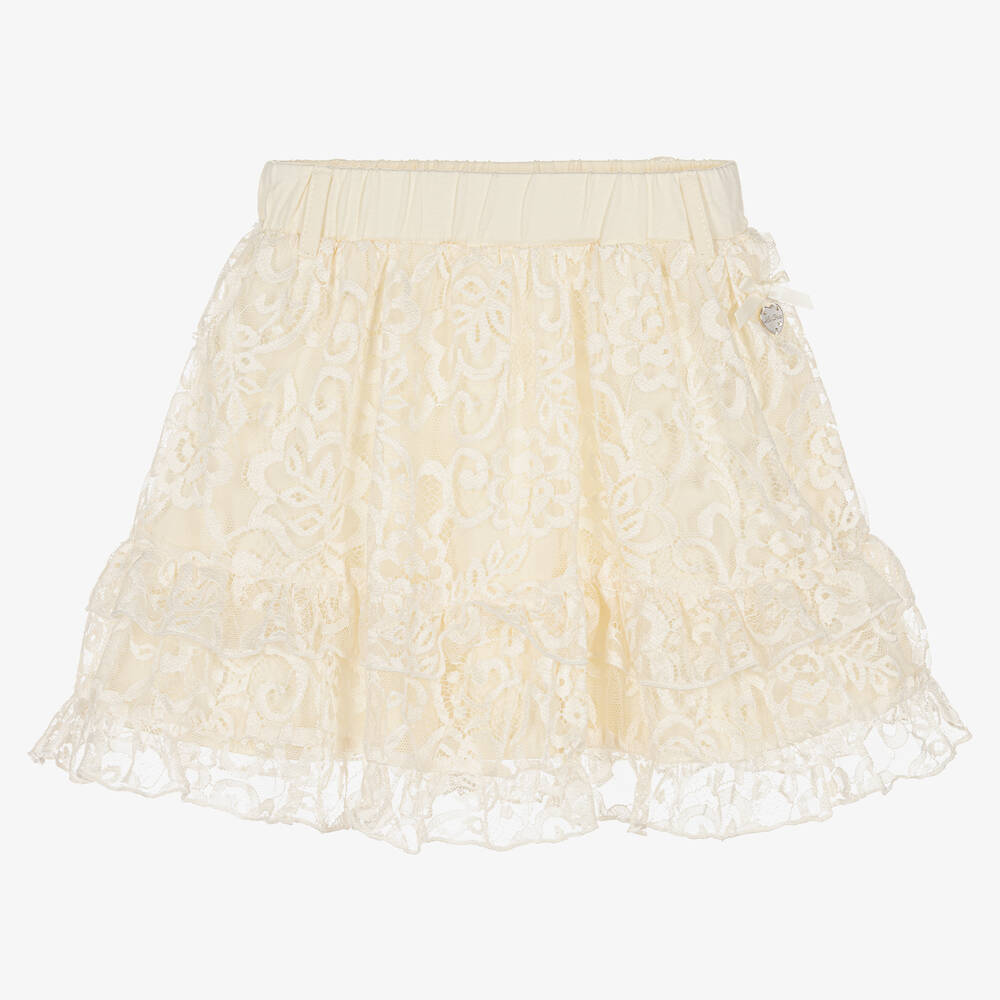 Le Chic-Girls Ivory Lace Skirt | Childrensalon Outlet