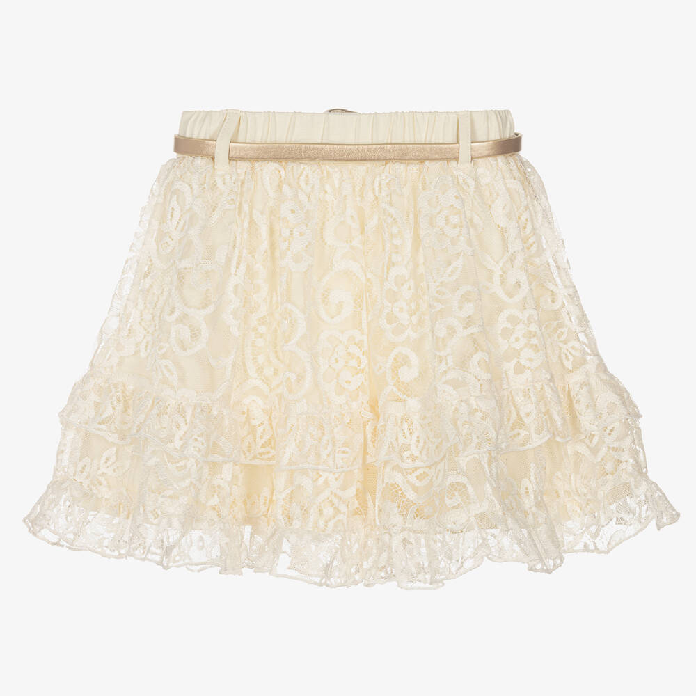 Le Chic-Girls Ivory Lace Skirt | Childrensalon Outlet