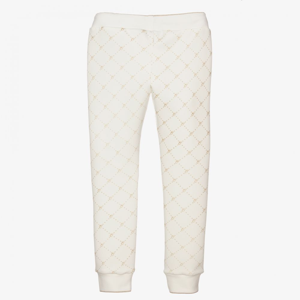 Le Chic-Girls Ivory Logo Joggers | Childrensalon Outlet