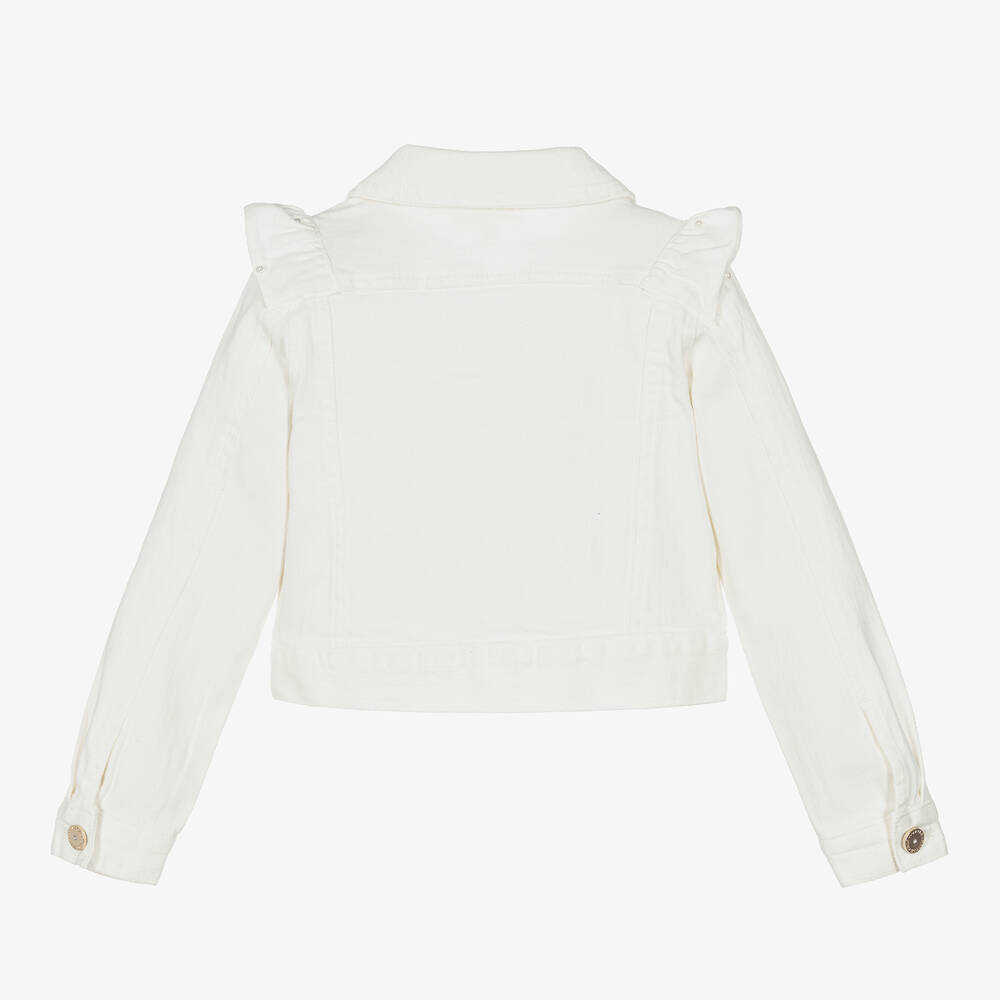 Le Chic-Кремовая джинсовая куртка с жемчужинами | Childrensalon Outlet