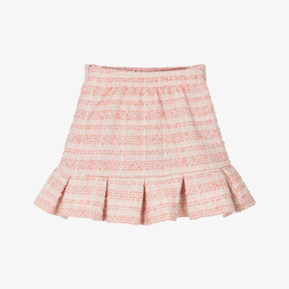 Le Chic-Пурпурная юбка из твида с бантовыми складками для девочек | Childrensalon Outlet