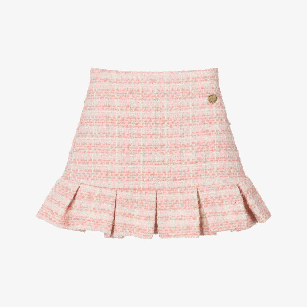 Le Chic-Пурпурная юбка из твида с бантовыми складками для девочек | Childrensalon Outlet