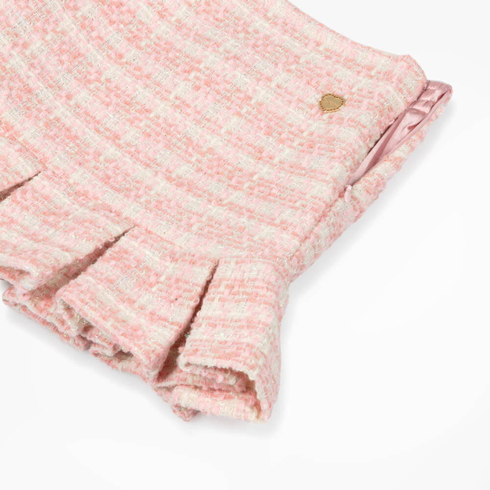 Le Chic-Пурпурная юбка из твида с бантовыми складками для девочек | Childrensalon Outlet