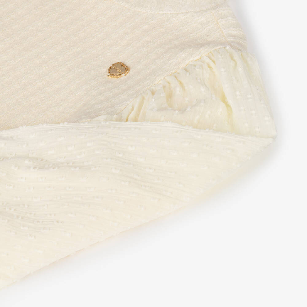 Le Chic-Girls Ivory Puffed Sleeve Turtleneck Top | Childrensalon Outlet