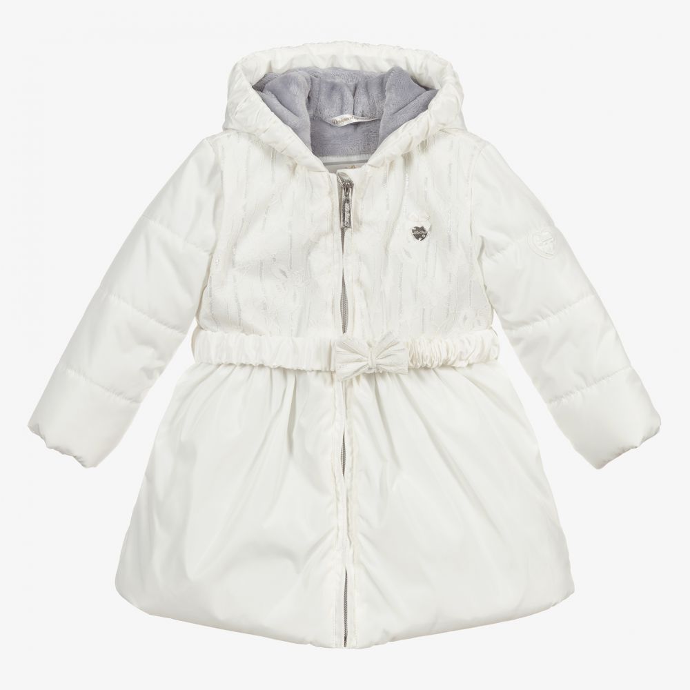 Le Chic - Girls Ivory Puffer Coat | Childrensalon