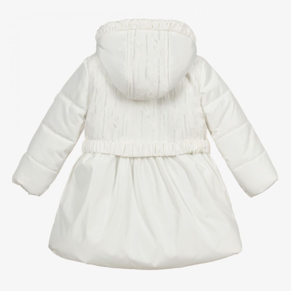 Le Chic-Girls Ivory Puffer Coat | Childrensalon Outlet