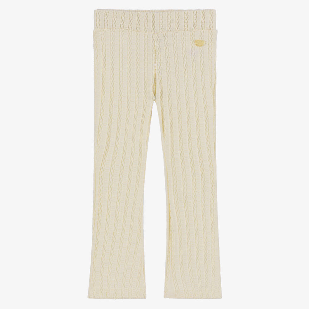 Le Chic-Girls Ivory Soft Knit Leggings | Childrensalon Outlet