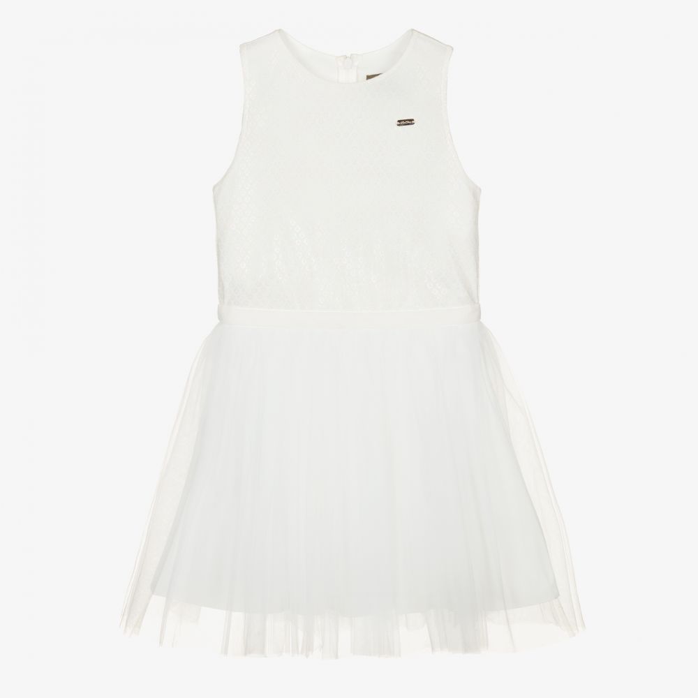 Le Chic - Girls Ivory Tulle Dress | Childrensalon