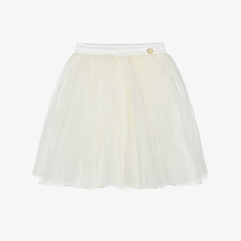 Le Chic-Girls Ivory Tulle Voluminous Skirt | Childrensalon Outlet