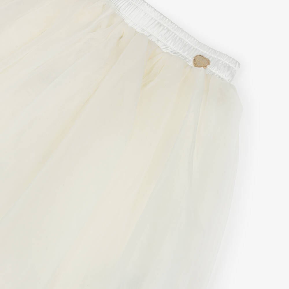 Le Chic-Girls Ivory Tulle Voluminous Skirt | Childrensalon Outlet
