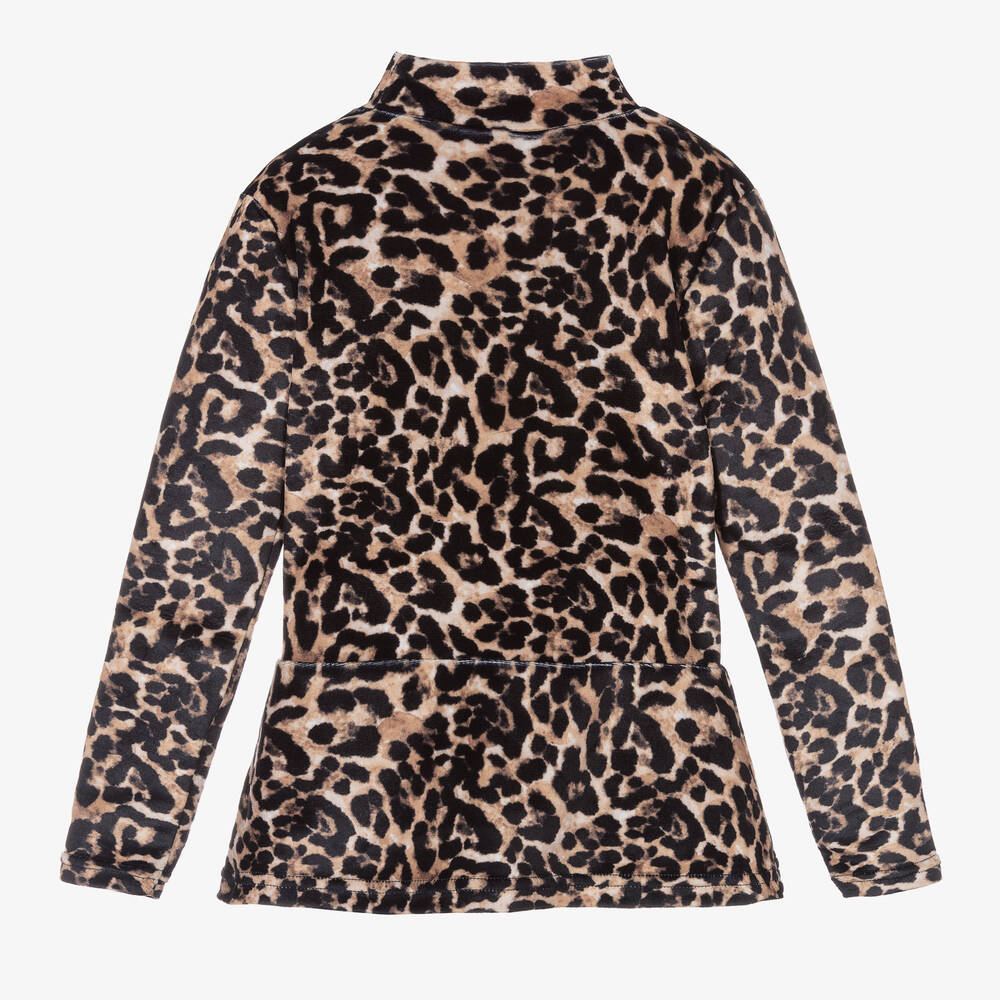 Le Chic-Girls Leopard Print Logo Top | Childrensalon Outlet