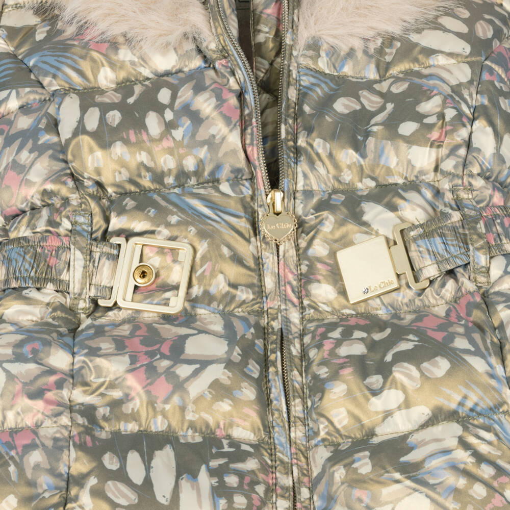 Le Chic-Girls Metallic Butterfly Patterned Coat | Childrensalon Outlet