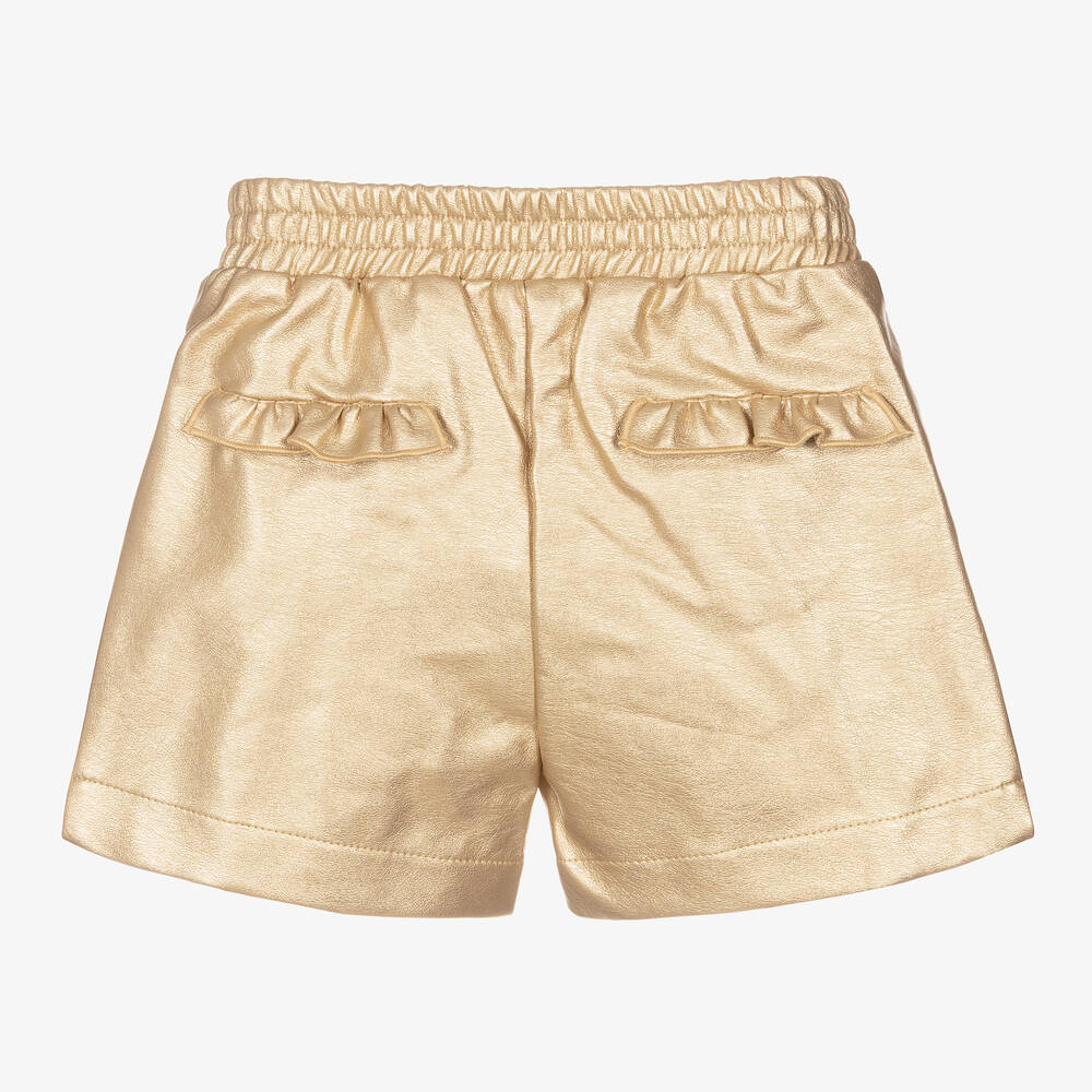 Le Chic-Girls Metallic Gold Shorts | Childrensalon Outlet