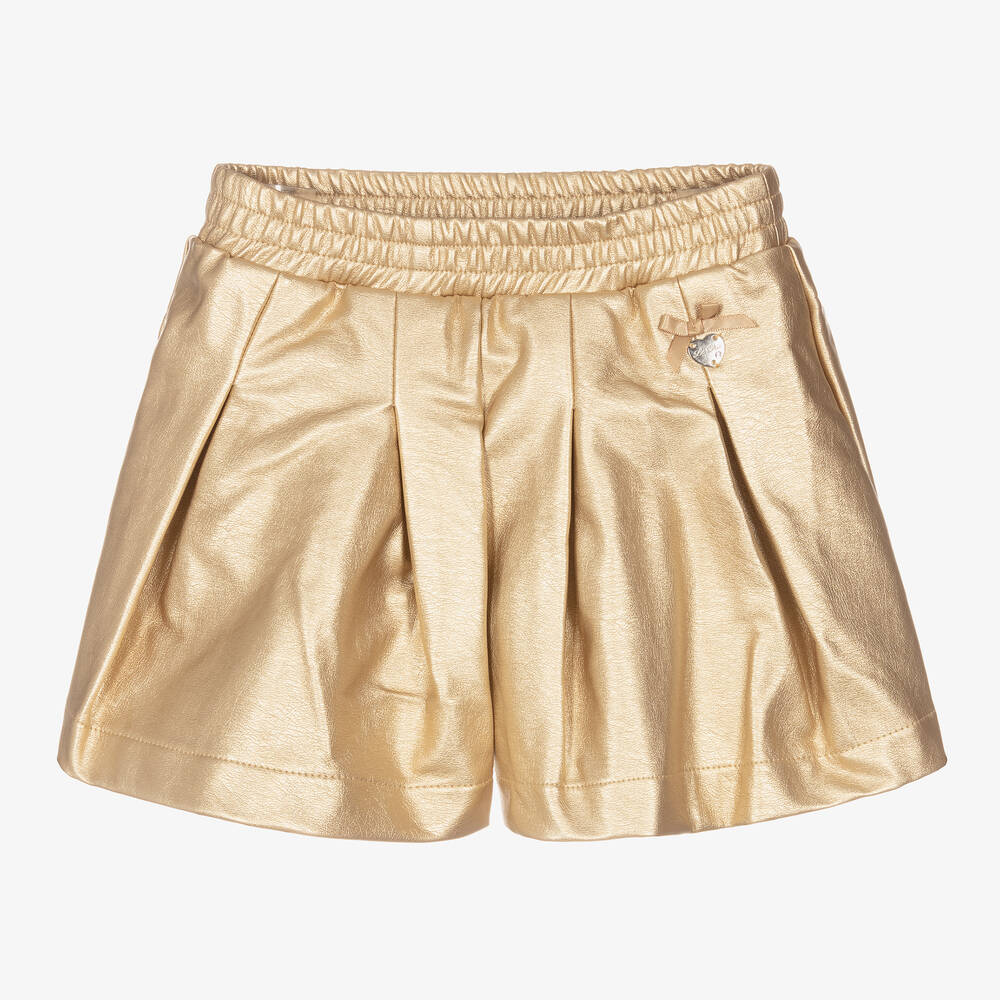 Le Chic Girls Metallic Gold Shorts Childrensalon Outlet