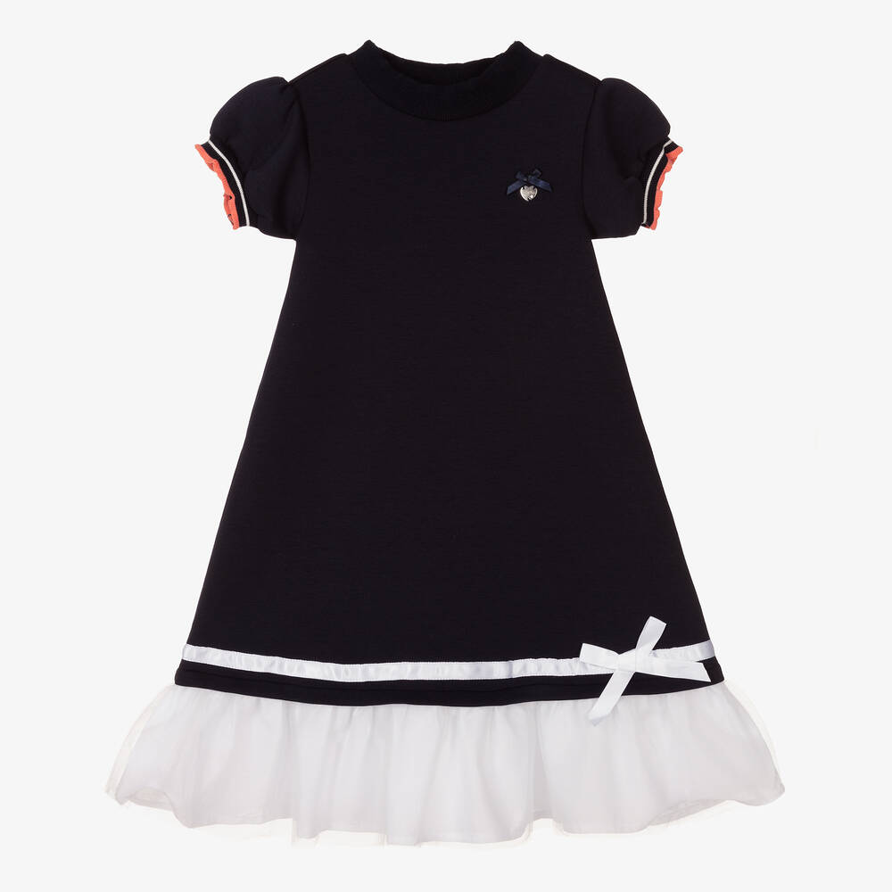 Le Chic - Navyblaues Baumwolljersey-Kleid | Childrensalon