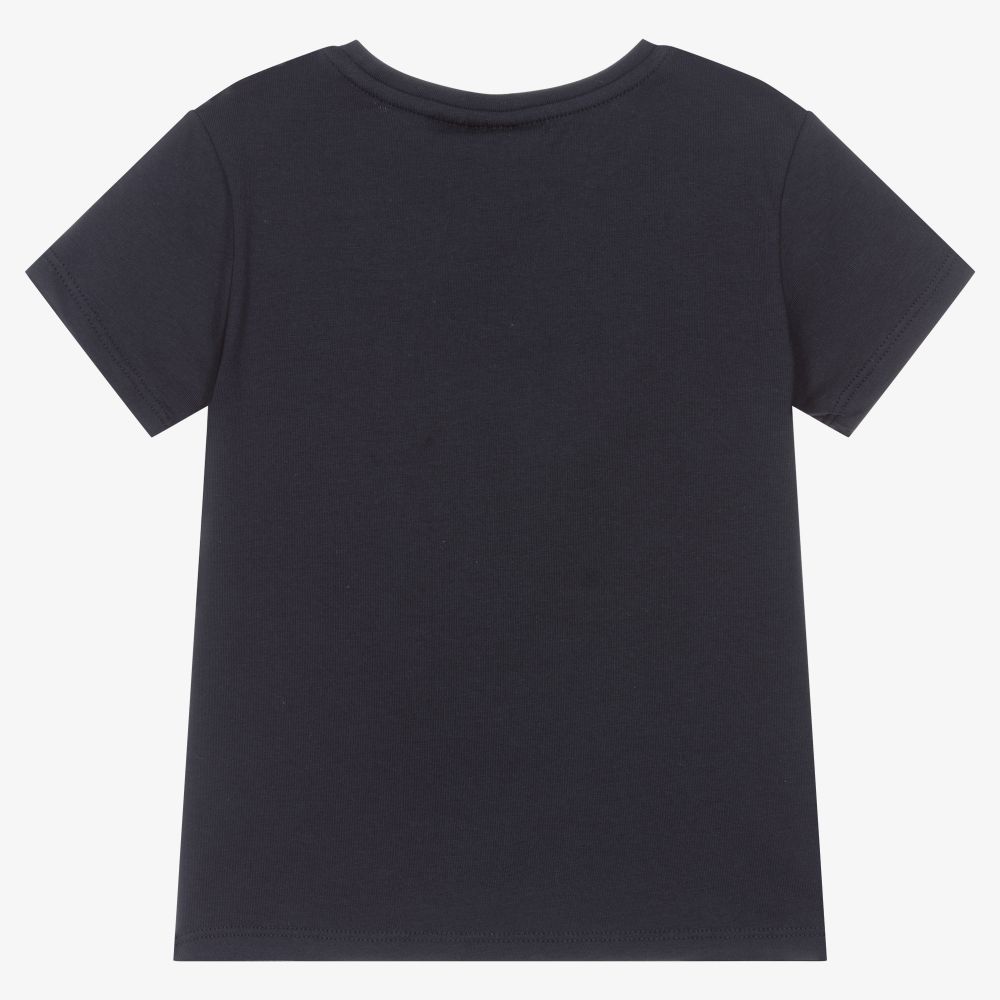 Le Chic-Girls Navy Blue Cotton T-Shirt | Childrensalon Outlet