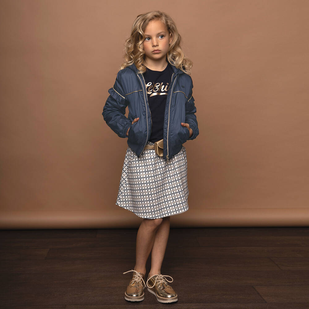 Le Chic-Girls Navy Blue Cotton T-Shirt | Childrensalon Outlet