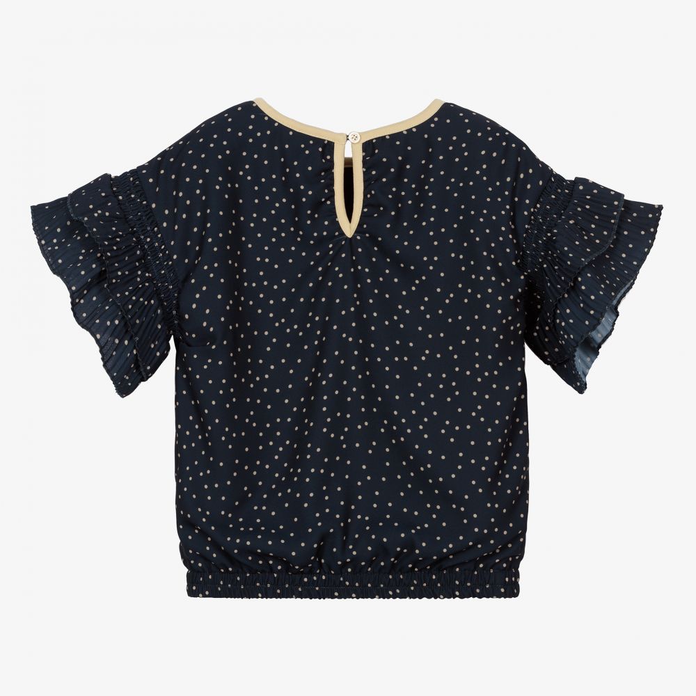 Le Chic-Girls Navy Blue Crêpe Blouse | Childrensalon Outlet