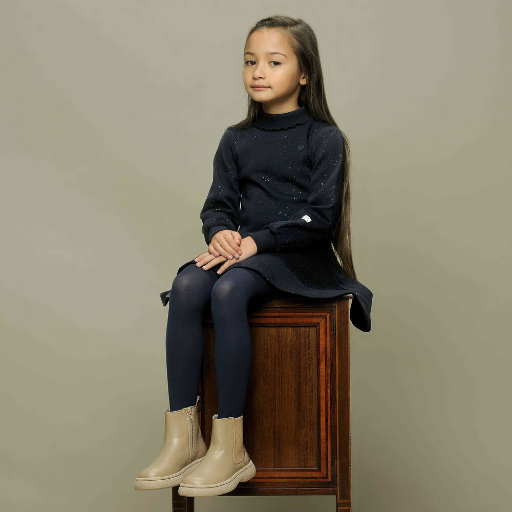 Le Chic-Синее платье с блестками для девочек | Childrensalon Outlet