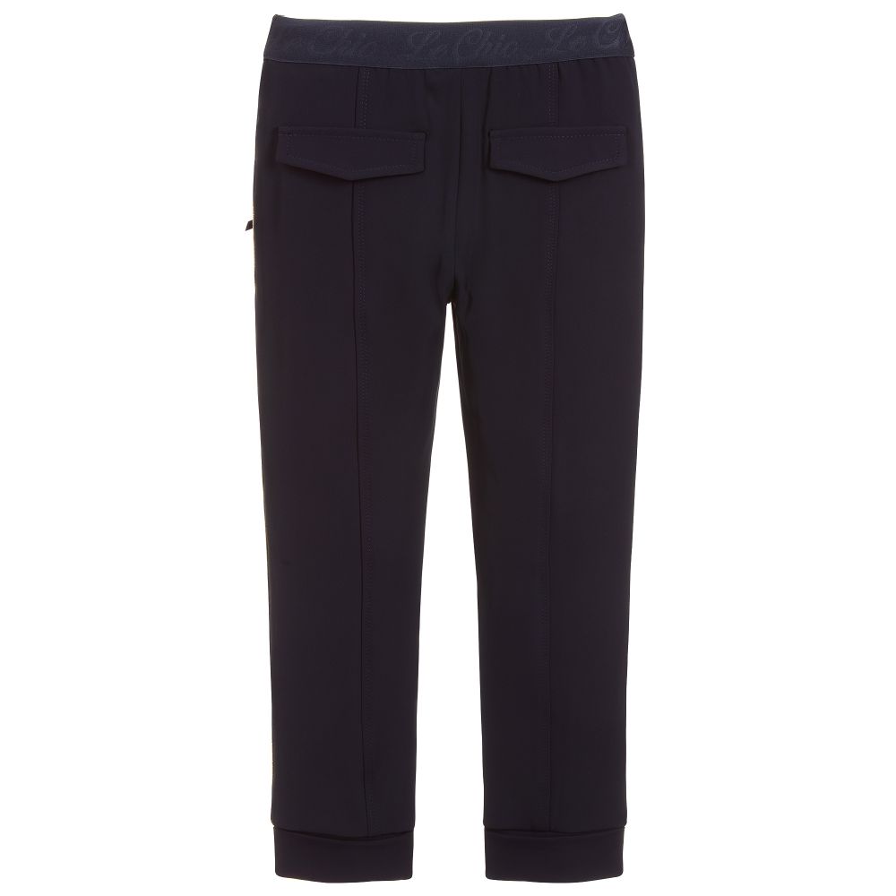 girls navy blue tracksuit bottoms