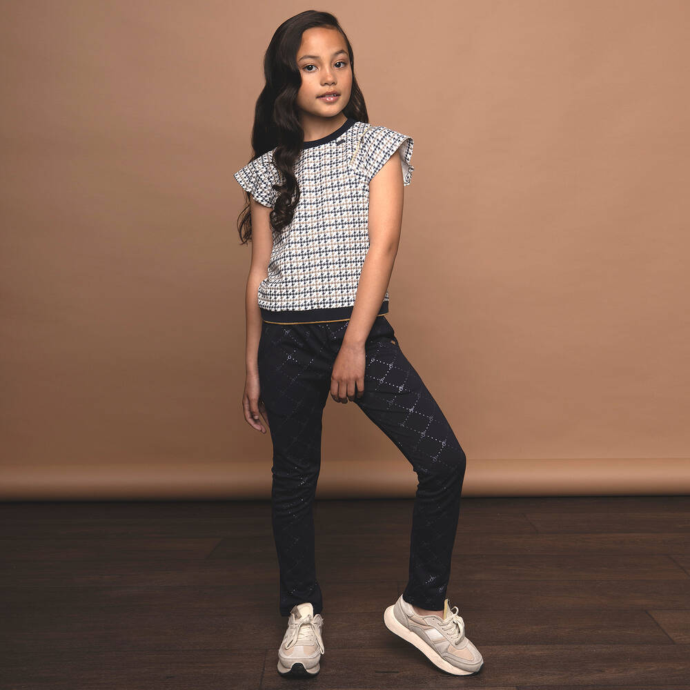 Le Chic-جوغرز قطن جيرسي لون كحلي للبنات | Childrensalon Outlet