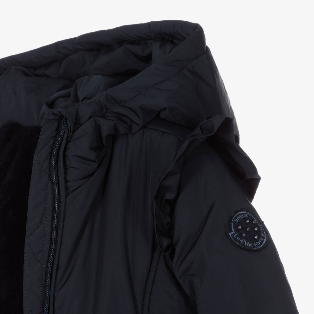 Le Chic-Girls Navy Blue Puffer Coat | Childrensalon Outlet