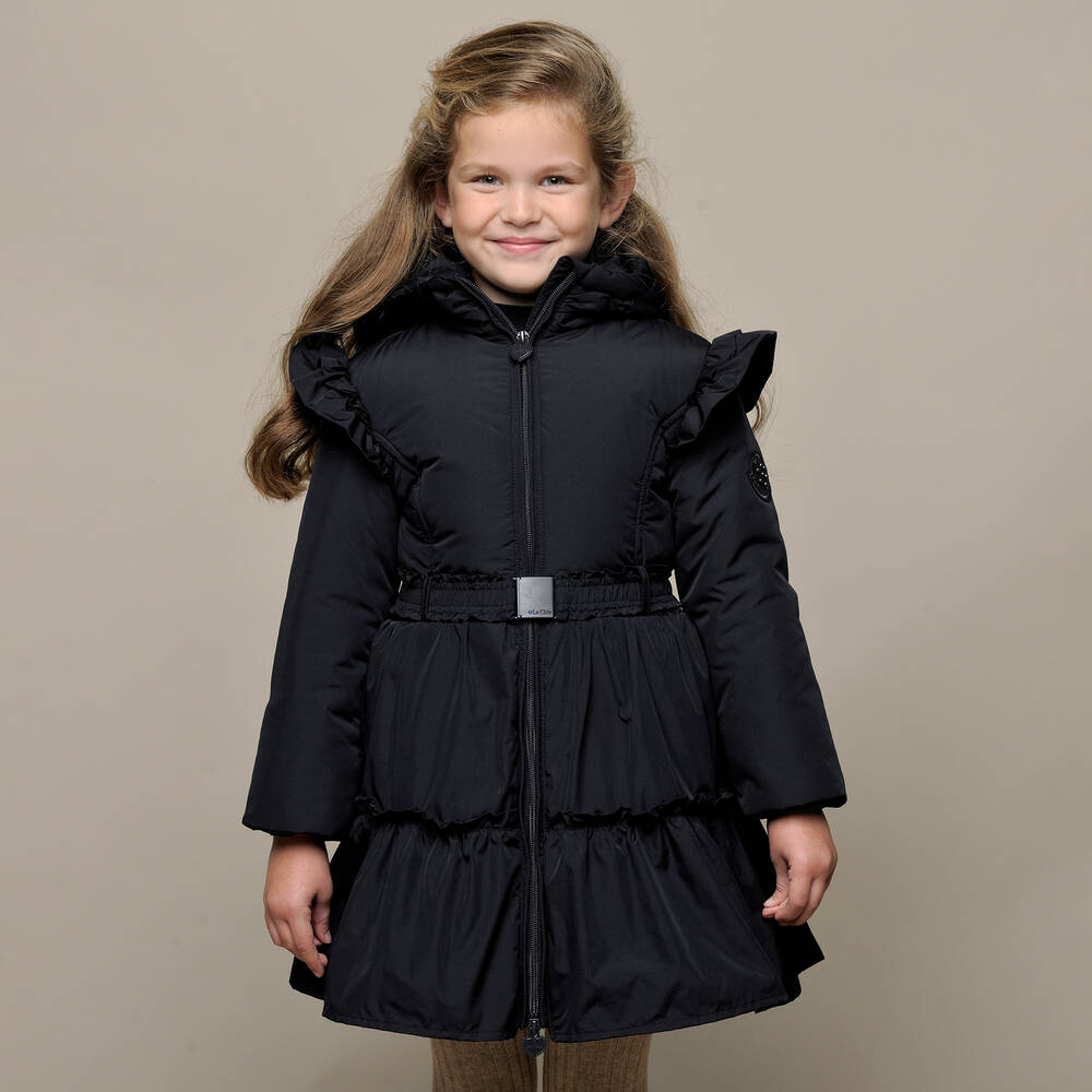Girls navy puffer jacket top