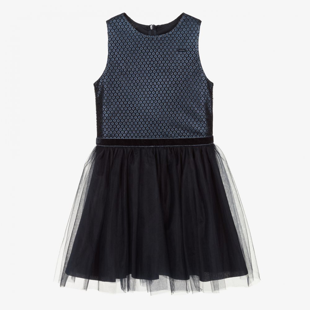 Le Chic - Robe bleu marine tulle Fille | Childrensalon