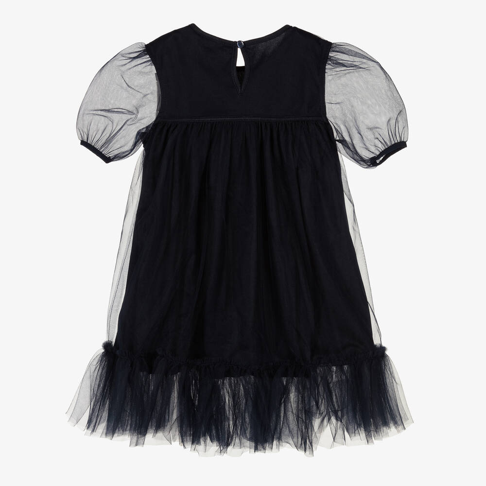 Le Chic-Girls Navy Blue Tulle Dress | Childrensalon Outlet