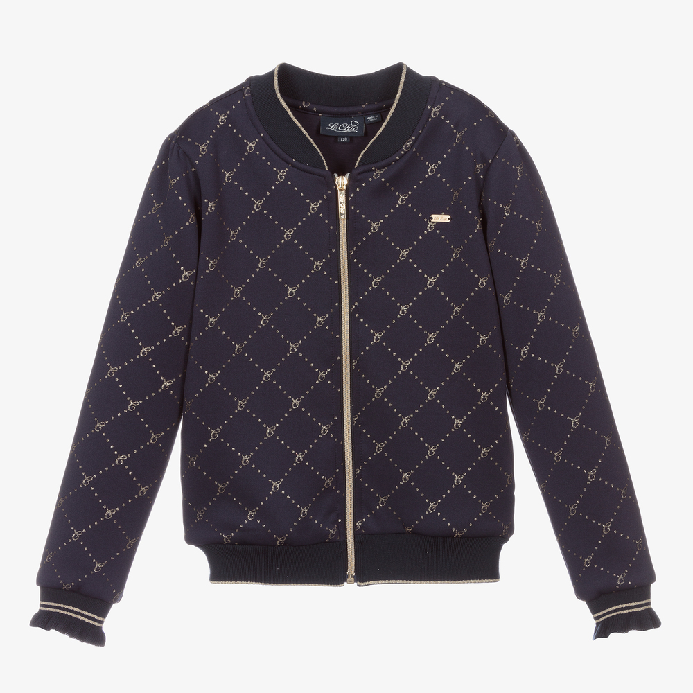 Le Chic-Girls Navy Blue Zip-Up Jacket | Childrensalon Outlet