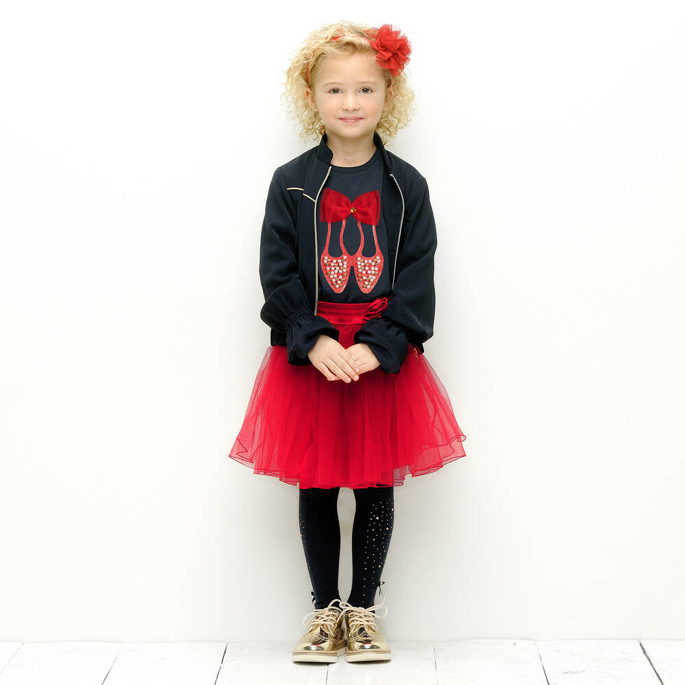 Le Chic-توب بسحًاب قطن لون كحلي للبنات | Childrensalon Outlet