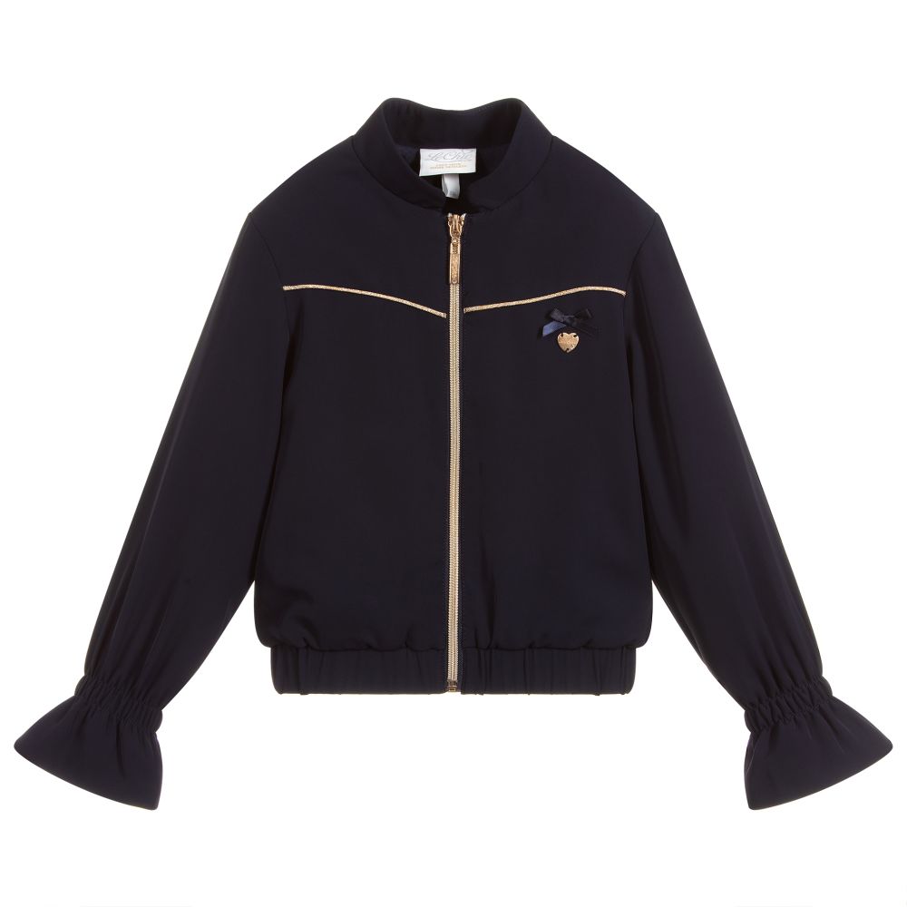 Le Chic - Girls Navy Blue Zip-Up Top | Childrensalon