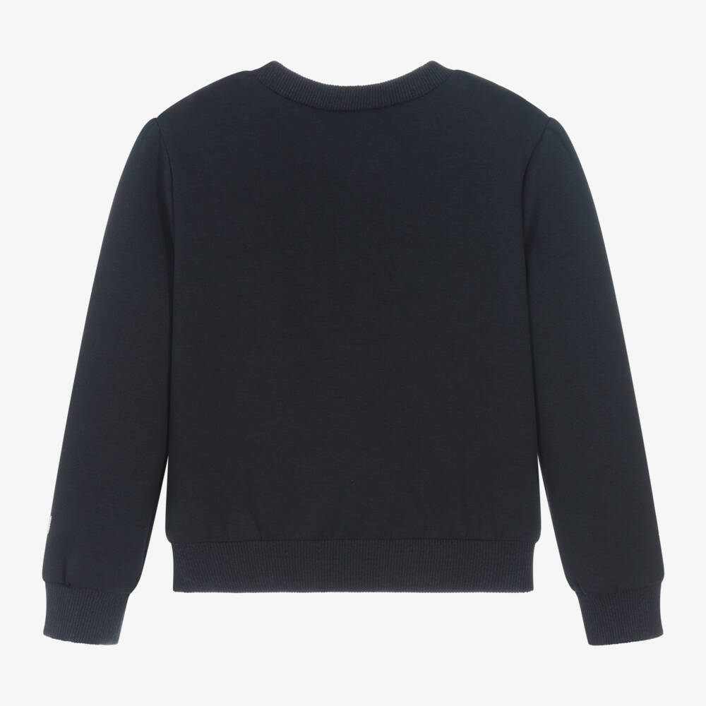 Le Chic-Girls Navy Ruffle Sweatshirt | Childrensalon Outlet