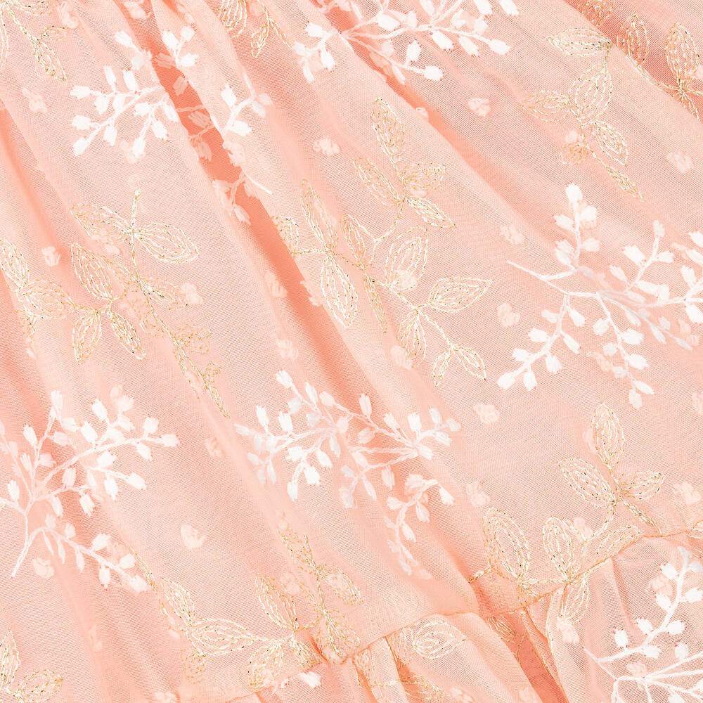 Le Chic-فستان شيفون مطرز لون زهري فاتح | Childrensalon Outlet