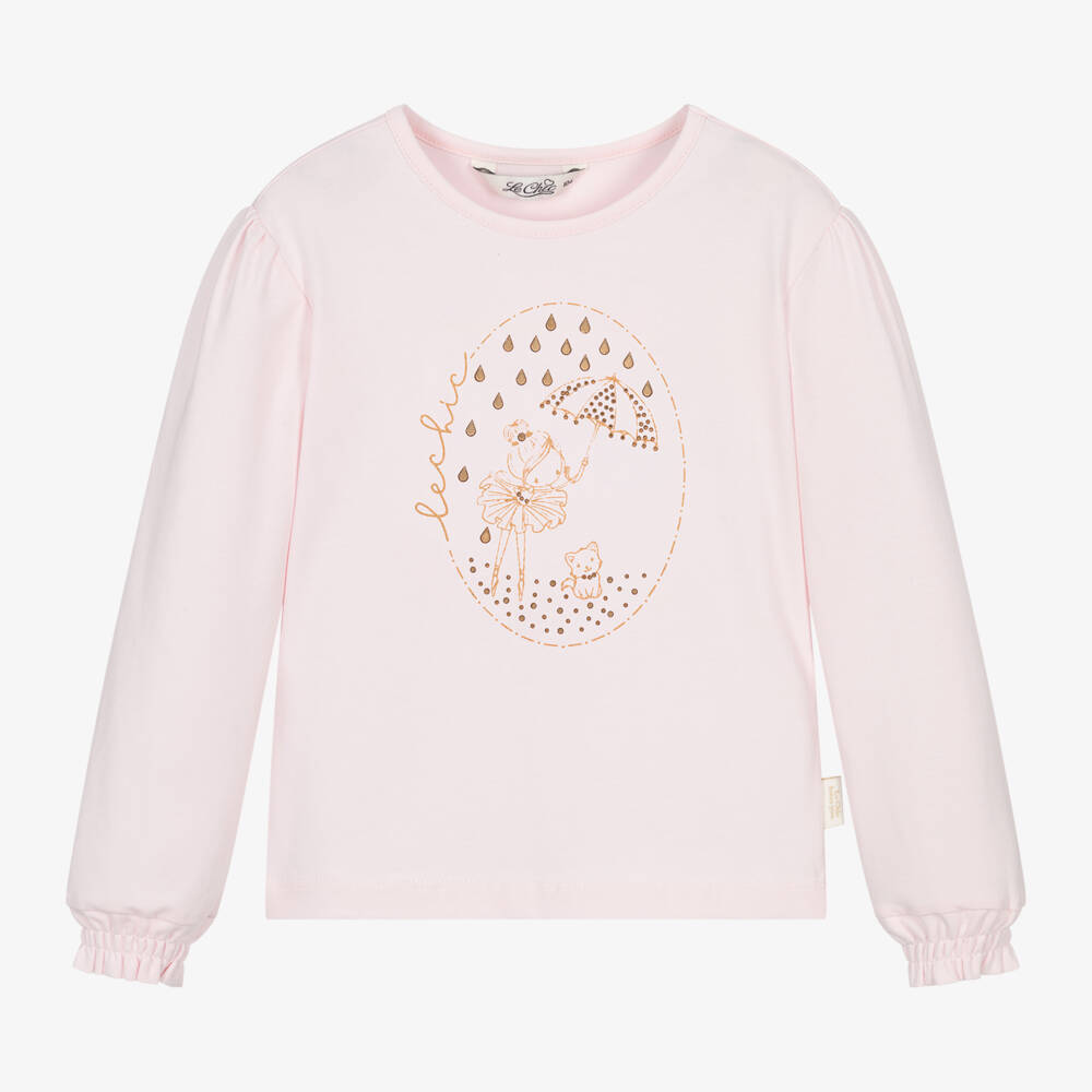 Le Chic-Girls Pale Pink Raindrop Tee | Childrensalon Outlet