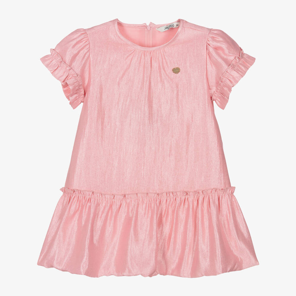 Le Chic-Girls Pastel Pink Satin Dress | Childrensalon Outlet