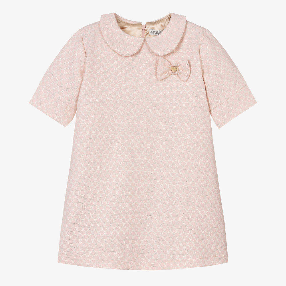 Le Chic-Girls Pink Brocade Dress | Childrensalon Outlet