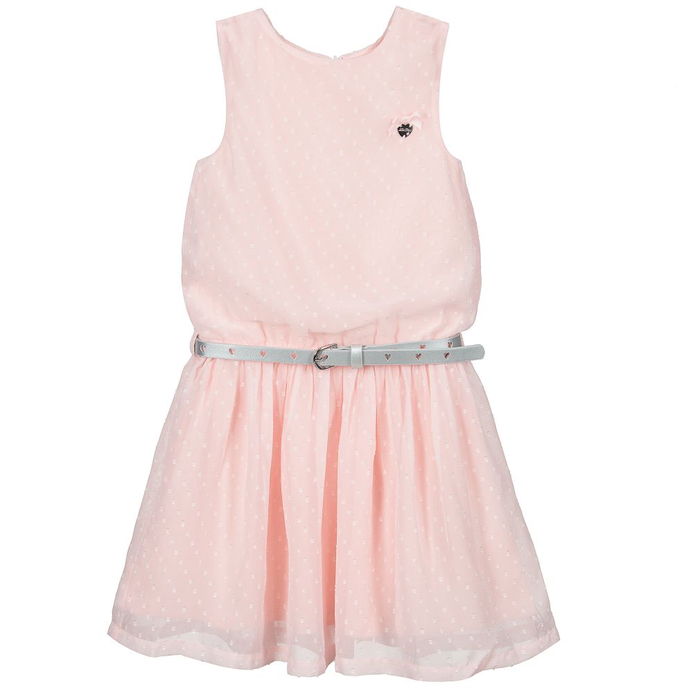 Le Chic - Girls Pink Chiffon Dress  | Childrensalon